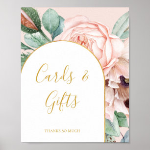Poster Cartes et Cadeaux Pastels du Jardin Floral Rose Él