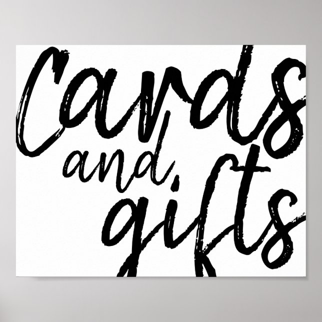 Poster Cartes et cadeaux. Police noire (Devant)