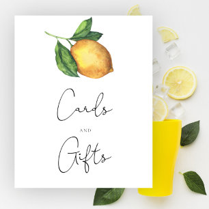 Poster Cartes et cadeaux pour baby shower sur le thème de