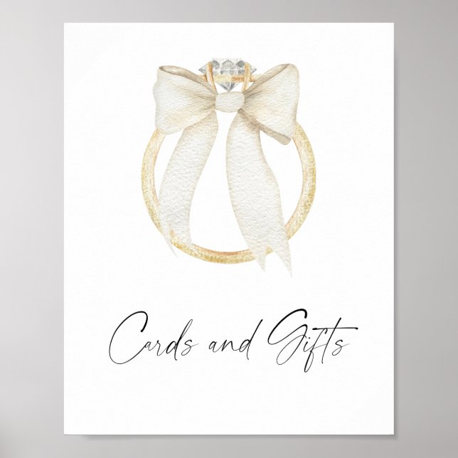Poster Cartes et cadeaux pour la nuptiale de Bow & Ring (Devant)