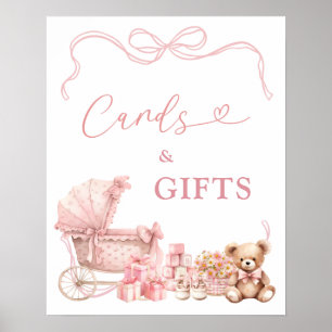 Poster Cartes et Cadeaux pour Landau Bébé Coquette Rose