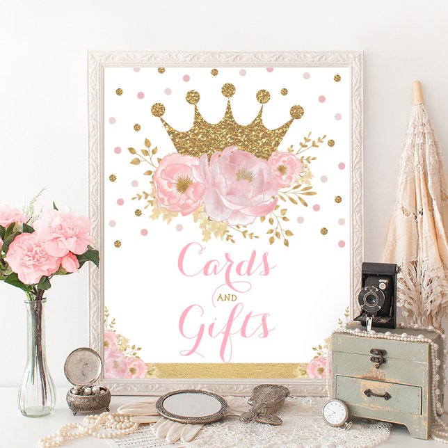 Poster Cartes et cadeaux Princesse Bébé Fille Anniversair (Créateur téléchargé)