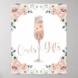 Poster Cartes et Cadeaux Prosecco Pétales de Rose Poussié