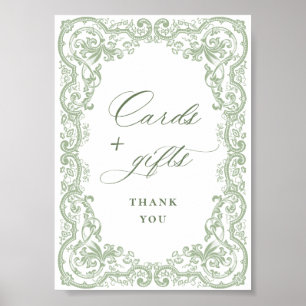 Poster Cartes et cadeaux Renaissance Ornat Sage Green