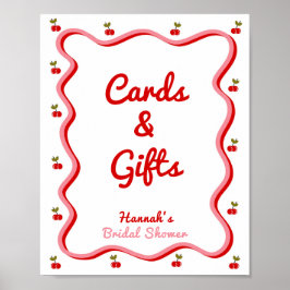 Poster Cartes et cadeaux Retro Cherry Fête des mariées si