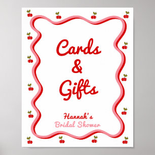 Poster Cartes et cadeaux Retro Cherry Fête des mariées si