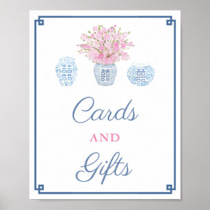 Poster Cartes et cadeaux rose marine Prépa et douche de m