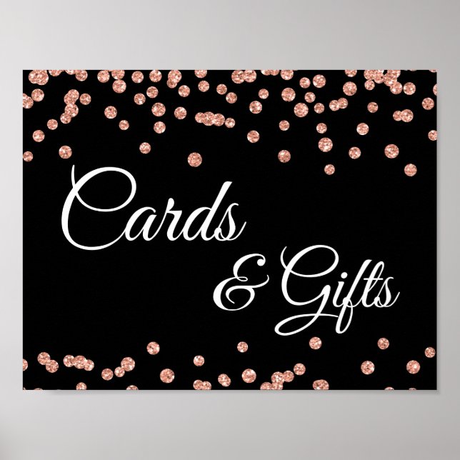 Poster Cartes et Cadeaux Rose Parties scintillant or Conf (Devant)