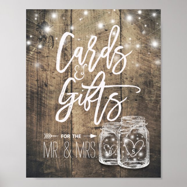 Poster Cartes et cadeaux Russe Mariage Bois Mason Lumière (Devant)