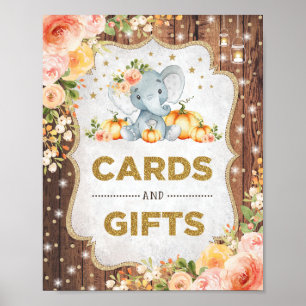 Poster Cartes et cadeaux rustiques Citrouille Baby shower