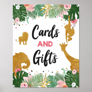 Poster Cartes et cadeaux Safari Animaux Fille Signal d'an