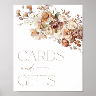 Poster Cartes et cadeaux signe boho automne floral