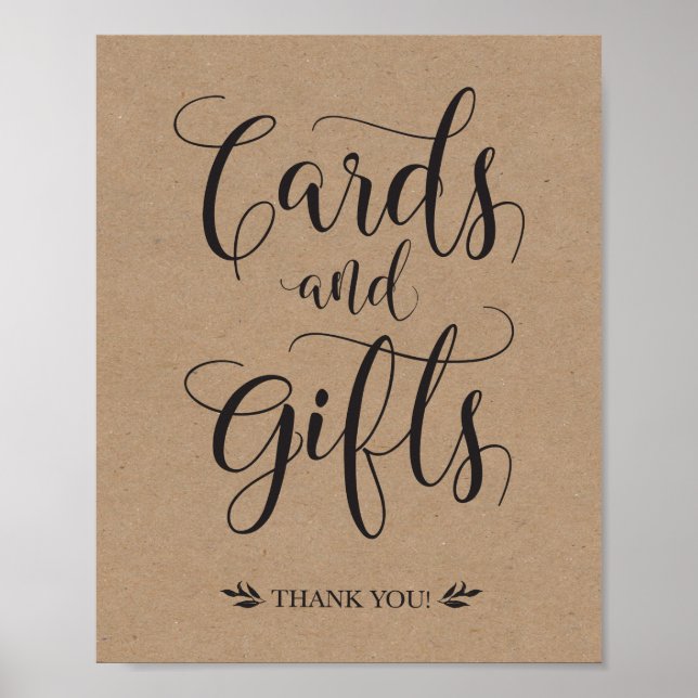 Poster Cartes et cadeaux SIGNE Mariage rustique (Devant)