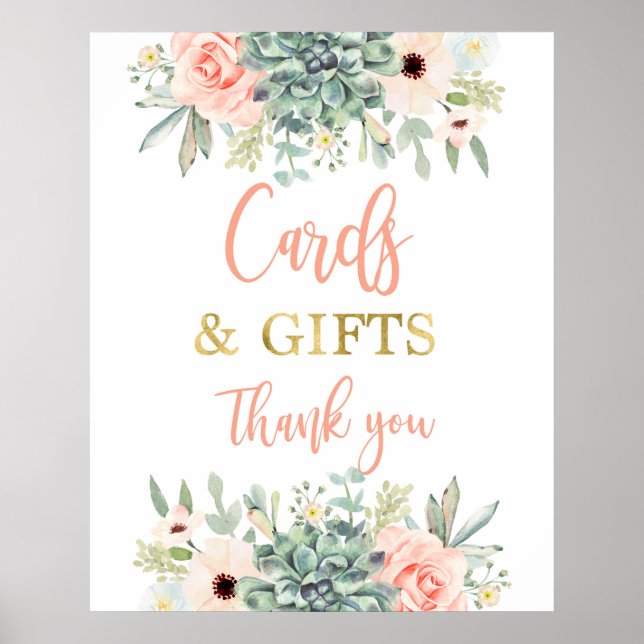Poster Cartes et cadeaux signe succulent (Devant)