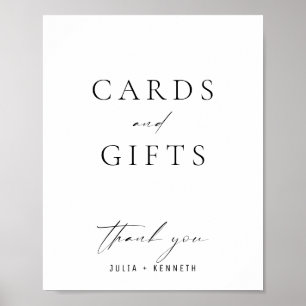 Poster Cartes et cadeaux simples en noir et blanc