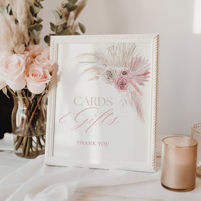 Poster Cartes et cadeaux Soft Pink Boho Arch (Créateur téléchargé)