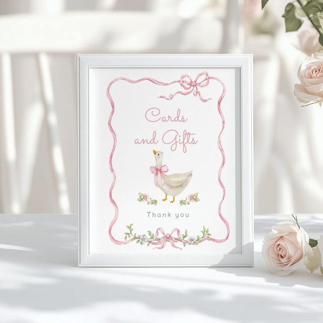 Poster Cartes et cadeaux soyeux rose oie (Créateur téléchargé)
