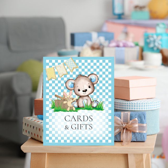 Poster Cartes et cadeaux Table Ours en peluche Baby showe (Créateur téléchargé)