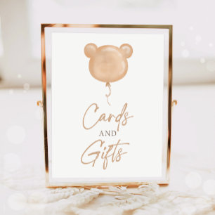 Poster Cartes et cadeaux Teddy Bear Balloon Bohème Annive