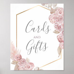 Poster Cartes et cadeaux Vanille Bohème Rose Floral
