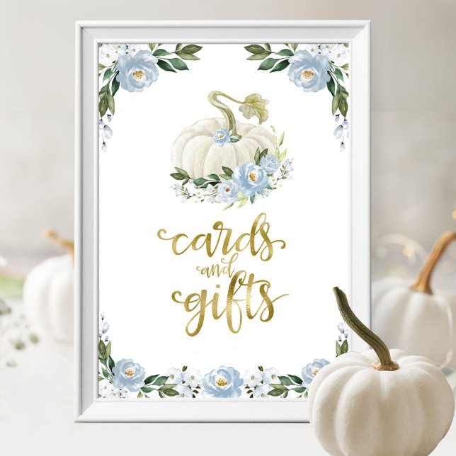 Poster Cartes et cadeaux Vert Baby shower d'automne Signa (Créateur téléchargé)