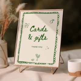 Poster Cartes et cadeaux verts de style italien