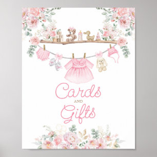 Poster Cartes et cadeaux Vêtements de bébé rose Fleur Lig