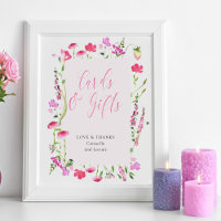 Cartes et cadeaux Wedding shower Fleur sauvage ros