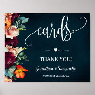 Poster Cartes Fête de Mariage Noces Marine Vin Panneau