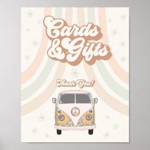 Poster Cartes les années 70 rétros super et signe cadeaux