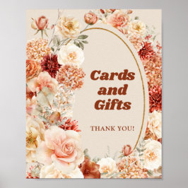 Poster Cartes rouges en terre cuite moderne et cadeaux