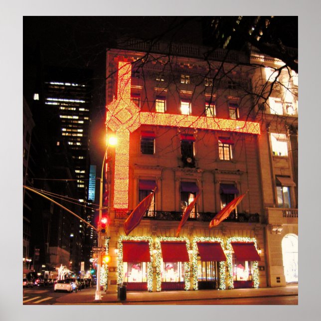 Poster Cartier Store NYC Christmas 2010 Canvas Print (Devant)
