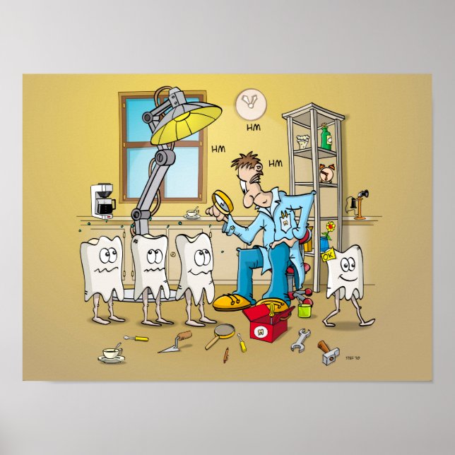 Poster Cartographie; dents de contrôle dentaire (Devant)