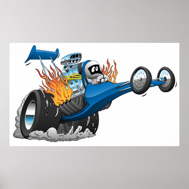 Poster Cartographie du dragster à carburant supérieur (Devant)
