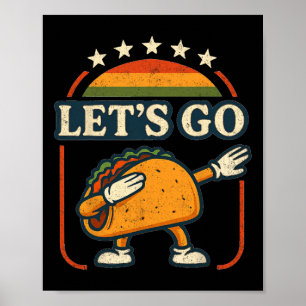 Poster Cartographie Taco Dab Artwork Retro Sunset Style