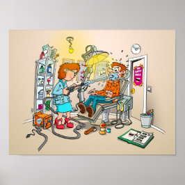 Poster Carton; brosser les dents à l'hygiène buccale.