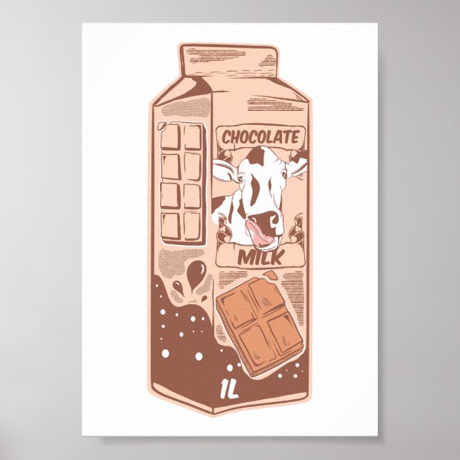 Poster Carton de lait au chocolat (Devant)
