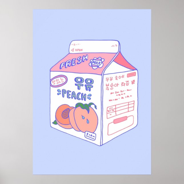 Poster Carton de lait de pêche (Devant)