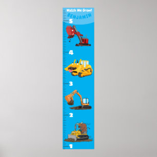 Poster Carton de transport mignon graphique de croissance
