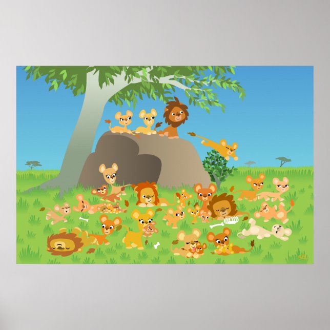 Poster Carton Lion Pride imprimé personnalisé (Devant)
