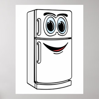 Poster Carton Réfrigérateur Blanc