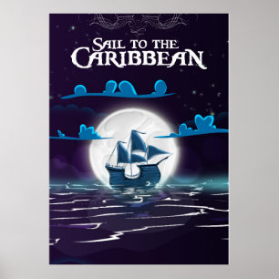 Poster Cartoon Cartoon Cartoon Cartoon des Caraïbes impri
