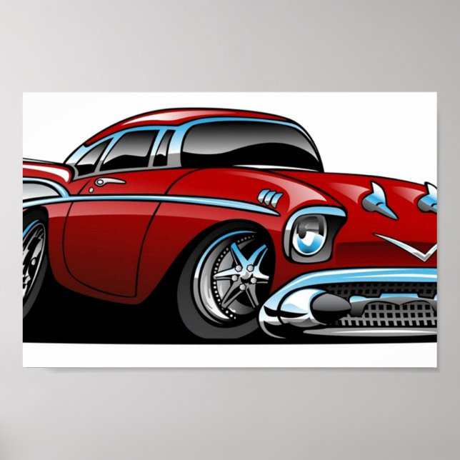 Poster Cartoon classique américain 57 Hot Rod (Devant)