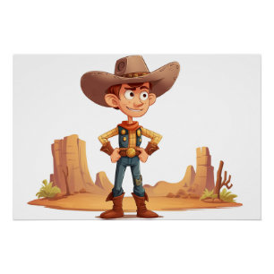 Poster Cartoon Cowboy
