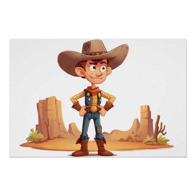 Poster Cartoon Cowboy (Devant)