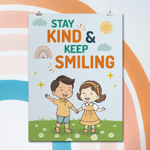Poster Cartoon Kindness Smile Citation Inspirationnelle N