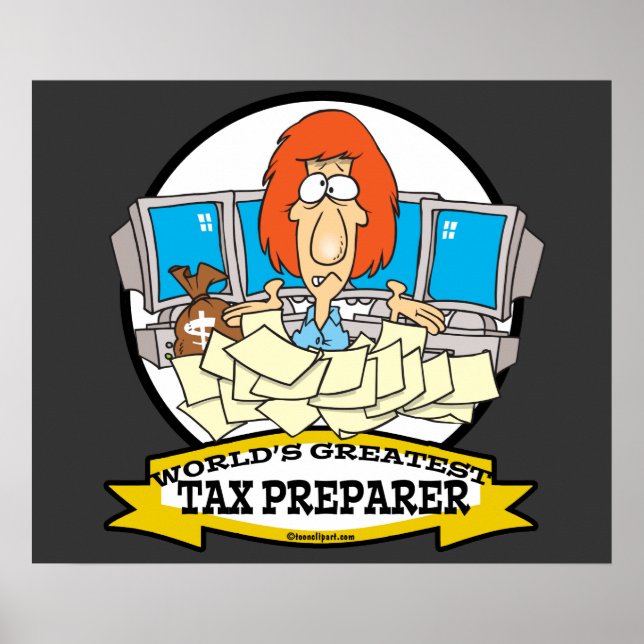 POSTER CARTOON PRÉPARER DE LA TAXE LA PLUS GRANDE AU MOND (Devant)