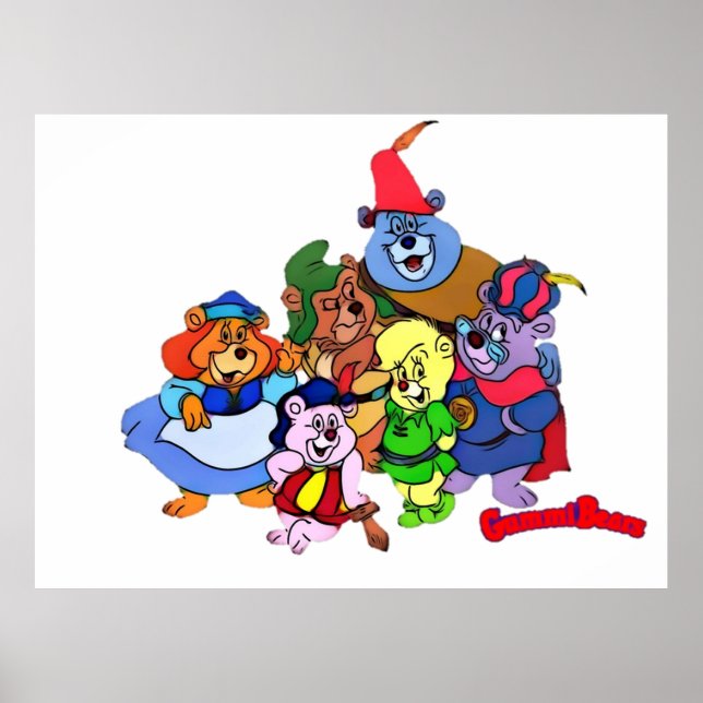 Poster Cartoon rétro des années 80 de Gummi Bears (Devant)