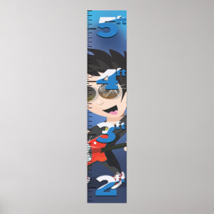Poster Cartoon Rock Star Growth chart.