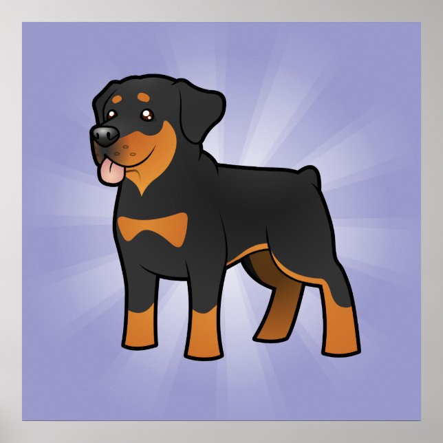 Poster Cartoon Rottweiler (Devant)